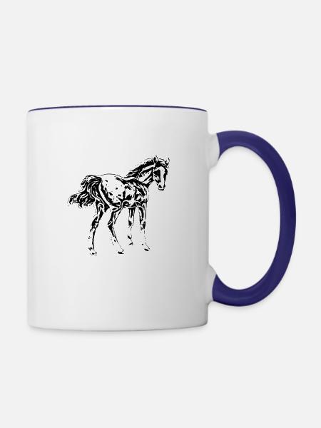 Fohlen - Tasse zweifarbig - Weiß/Kobaltblau