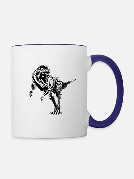 Tyrannosaurus Rex - Tasse zweifarbig - Weiß/Kobaltblau