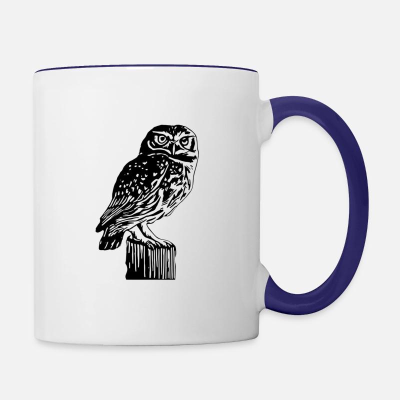 owl - Contrasting Mug - white/cobalt blue