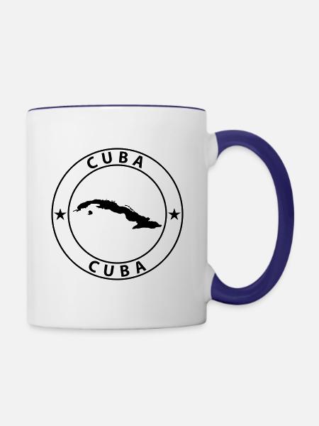 Kuba - Tasse zweifarbig - Weiß/Kobaltblau