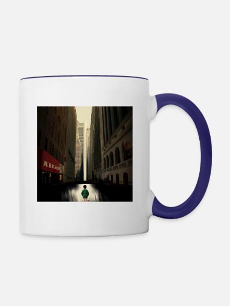wall street - Tasse zweifarbig - Weiß/Kobaltblau