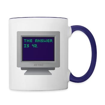 CRT - The answer is 42. - Contrasting Mug - white/cobalt blue - Right
