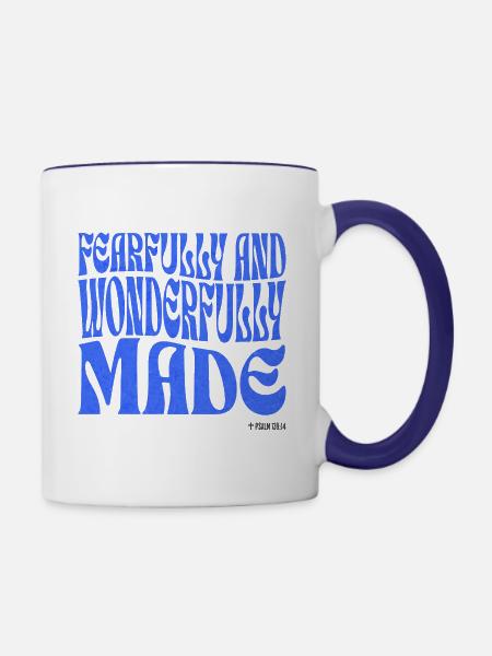 Christentum Christlicher Bibelvers - Tasse zweifarbig - Weiß/Kobaltblau