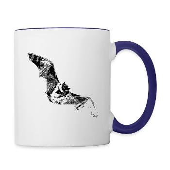 Fledermaus - Tasse zweifarbig - Weiß/Kobaltblau - Rechts