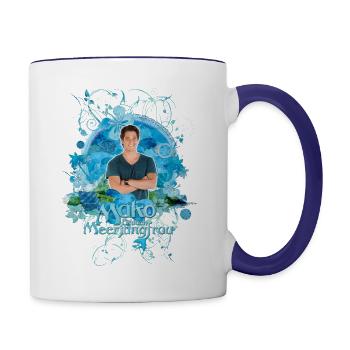 Mako Einfach Meerjungfrau Zac - Tasse zweifarbig - Weiß/Kobaltblau - Rechts