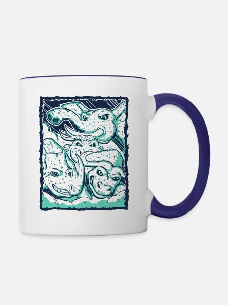 Team Pflanzenfresser - Tasse zweifarbig - Weiß/Kobaltblau