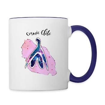cosmic kitzler - Tasse zweifarbig - Weiß/Kobaltblau - Rechts