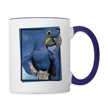 Hyacinth Macaw - Contrasting Mug - white/cobalt blue - Right
