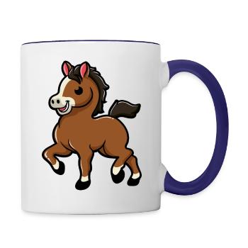 | douces chevaux | de bébé cheval Poulain - Mug contrasté - blanc/bleu cobalt - Droite