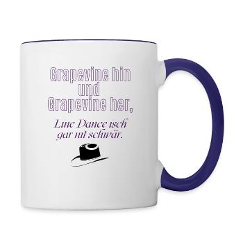 Linedance Spruch - Tasse zweifarbig - Weiß/Kobaltblau - Rechts
