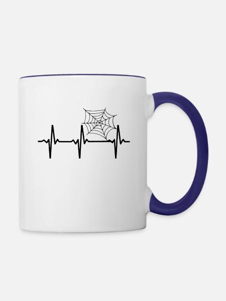 Spider - Tasse zweifarbig - Weiß/Kobaltblau
