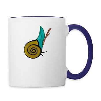 golden snail - Tasse zweifarbig - Weiß/Kobaltblau - Rechts