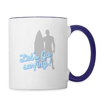 Let's go surfing - Contrasting Mug - white/cobalt blue - Right