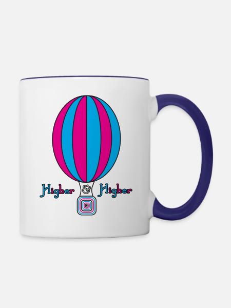 Heißluftballon Higher - Tasse zweifarbig - Weiß/Kobaltblau