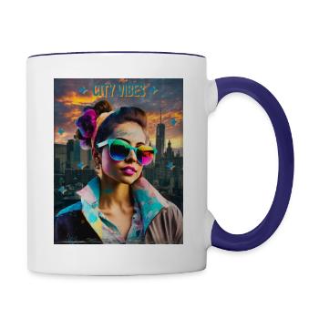 City Vibes - Tasse zweifarbig - Weiß/Kobaltblau - Rechts