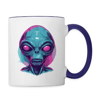 Alien - Tasse zweifarbig - Weiß/Kobaltblau - Rechts