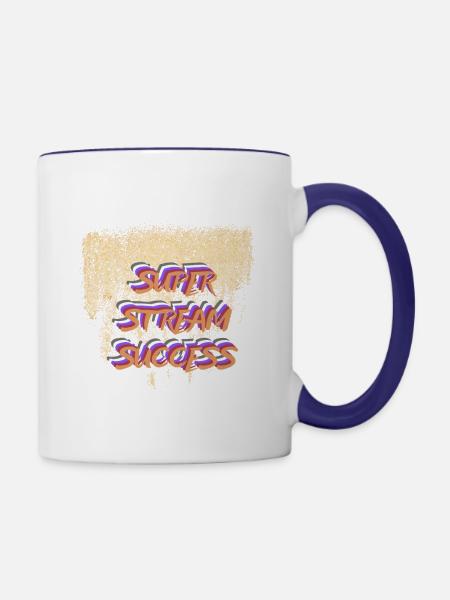 SUPER STREAM SUCCESS - Tasse zweifarbig - Weiß/Kobaltblau