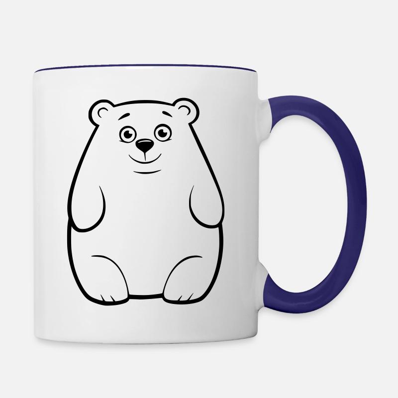 Cuddly polar bear as vector illustration - Contrasting Mug - white/cobalt blue