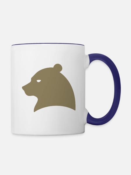 Bär - Tasse zweifarbig - Weiß/Kobaltblau