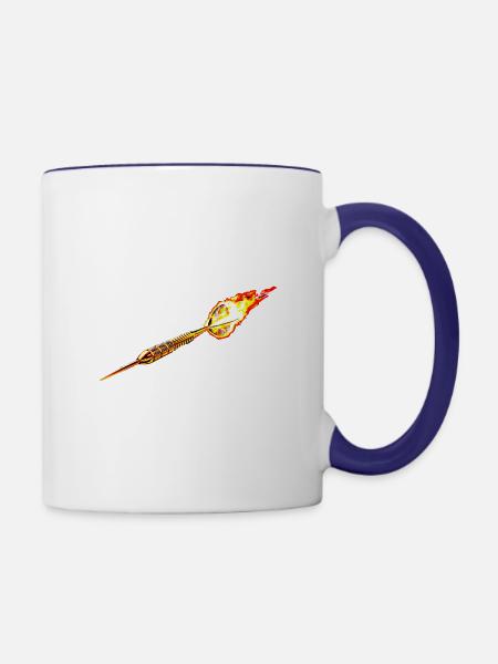 Dartpfeil rot - Tasse zweifarbig - Weiß/Kobaltblau