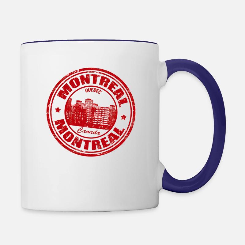 Timbre de Montréal - Mug contrasté - blanc/bleu cobalt