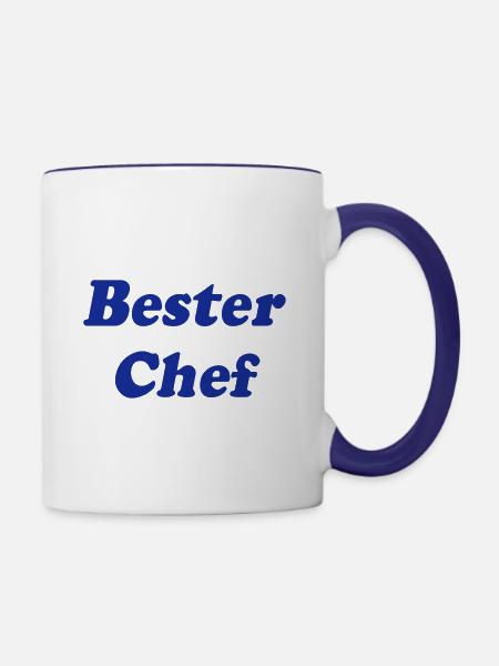 Bester Chef - Tasse zweifarbig - Weiß/Kobaltblau
