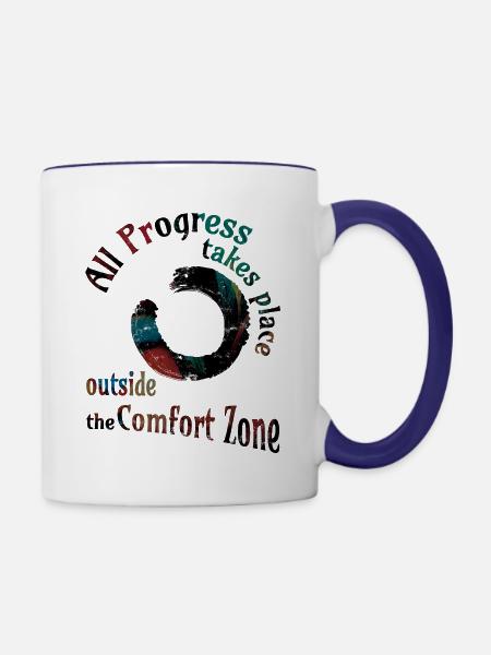all progress enso dark Kopie - Tasse zweifarbig - Weiß/Kobaltblau