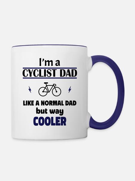 Ich bin ein Fahrrad-Papa - Tasse zweifarbig - Weiß/Kobaltblau