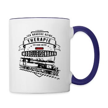 Märklin Ich Brauche Keine Therapie - Tasse zweifarbig - Weiß/Kobaltblau - Rechts