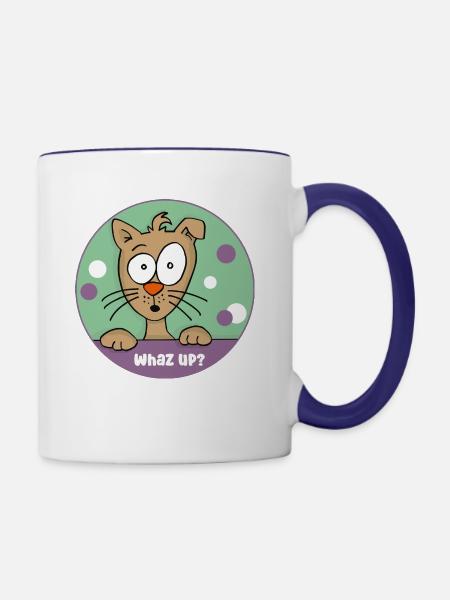 Whaz up? - Tasse zweifarbig - Weiß/Kobaltblau