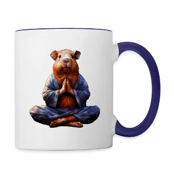Yoga Guinea Pig - Contrasting Mug - white/cobalt blue - Right