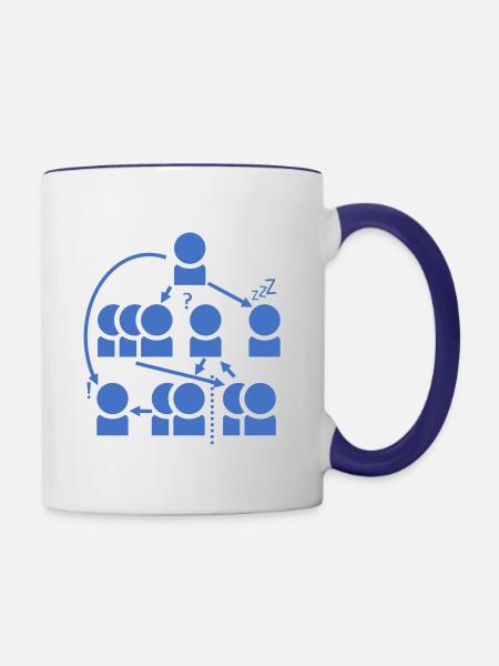 Crazy organization chart - all right? - Contrasting Mug - white/cobalt blue