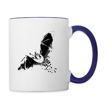 Fledermaus - Tasse zweifarbig - Weiß/Kobaltblau - Rechts