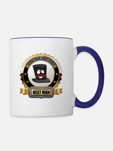 Bester Mann - Tasse zweifarbig - Weiß/Kobaltblau