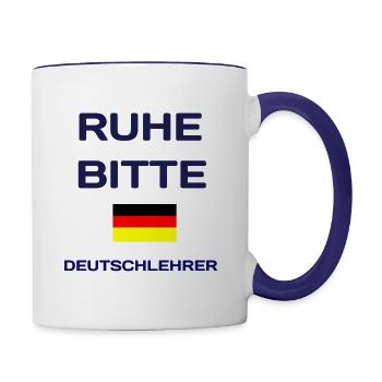 Cadeau pour prof d'allemand - Mug contrasté - blanc/bleu cobalt - Droite