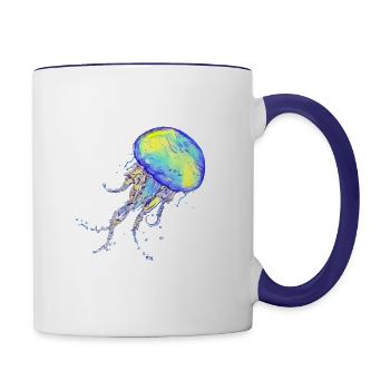 La méduse - Mug contrasté - blanc/bleu cobalt - Droite