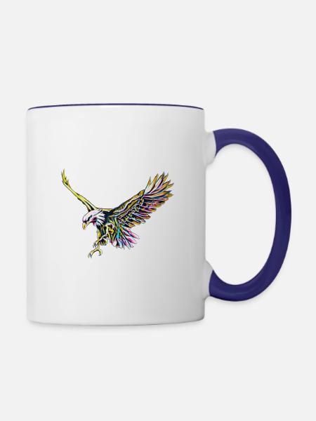 Adler - Tasse zweifarbig - Weiß/Kobaltblau