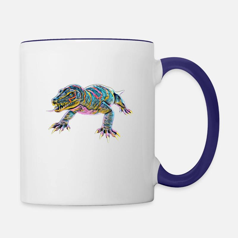 Lézard moniteur - Mug contrasté - blanc/bleu cobalt