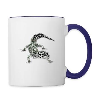 Gecko - Tasse zweifarbig - Weiß/Kobaltblau - Rechts