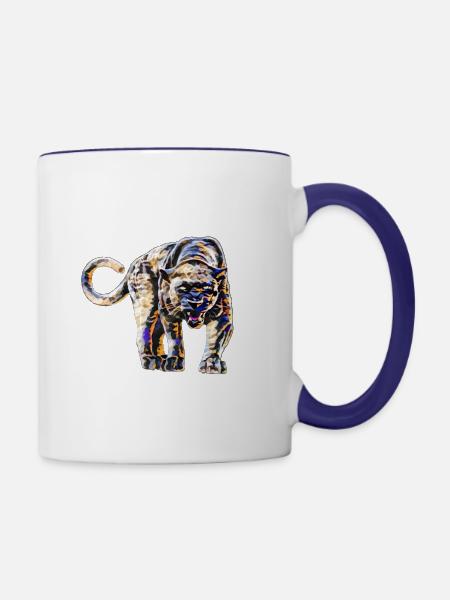 Panther - Tasse zweifarbig - Weiß/Kobaltblau