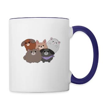 Kawaii dogs - Contrasting Mug - white/cobalt blue - Right
