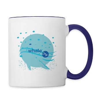 Wale - digital animal design collection - Contrasting Mug - white/cobalt blue - Right
