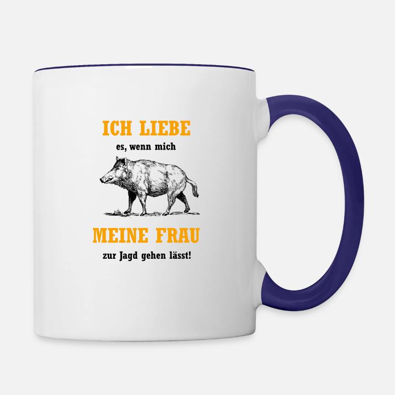 Chasse - Mug contrasté - blanc/bleu cobalt
