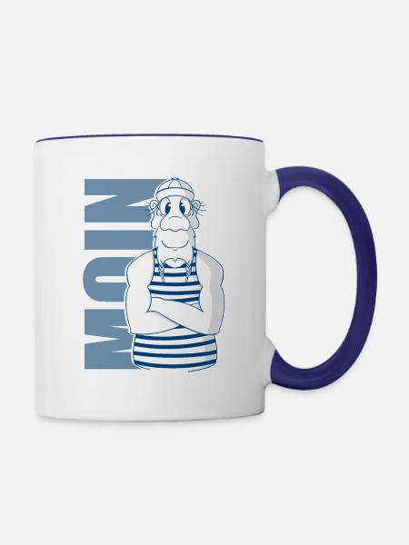 Moin Seemann - Tasse zweifarbig - Weiß/Kobaltblau