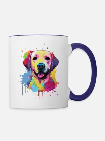 Labrador - Tasse zweifarbig - Weiß/Kobaltblau