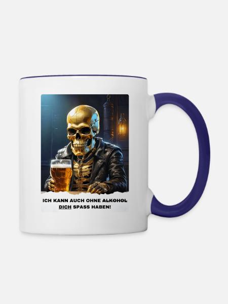 Bier Experte Skull 1.5 - Tasse zweifarbig - Weiß/Kobaltblau
