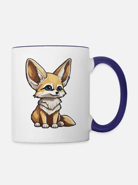 Fennec - Tasse zweifarbig - Weiß/Kobaltblau