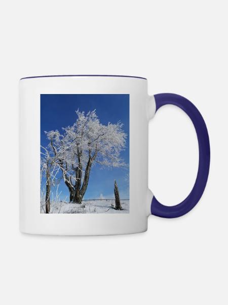 Eisige Kälte - Tasse zweifarbig - Weiß/Kobaltblau