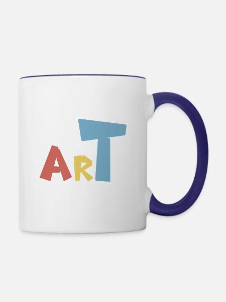 Art - Tasse zweifarbig - Weiß/Kobaltblau
