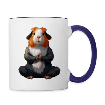 Yoga Guinea Pig - Contrasting Mug - white/cobalt blue - Right